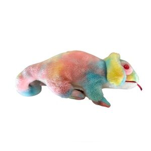 Ty 1999 Beanie Baby Rainbow Multicolor Stuffed Chameleon